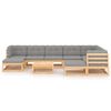 vidaXL 10 Piece Garden Lounge Set with Cushions Solid Pinewood