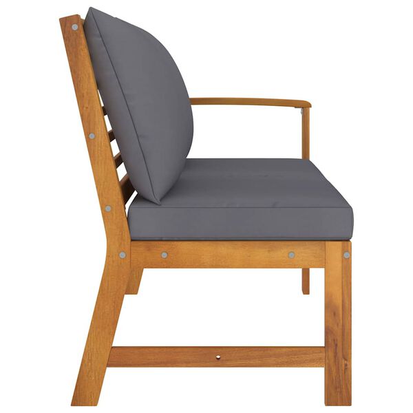 vidaXL Garden Bench 114.5 cm with Dark Grey Cushion Solid Acacia Wood