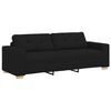 vidaXL Sofa 3 pcs Black Fabric