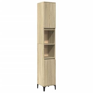 vidaXL Bathroom Cabinet Sonoma Oak 30x30x190 cm Engineered Wood