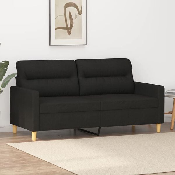 vidaXL 2-Seater Sofa Black 140 cm Fabric