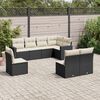 vidaXL 8 Piece Garden Sofa Set with Cushions Black Poly Rattan