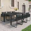 vidaXL 7 Piece Garden Dining Set PVC Rattan Black