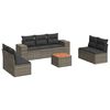 vidaXL 8 Piece Garden Sofa Set with Cushions Grey Poly Rattan