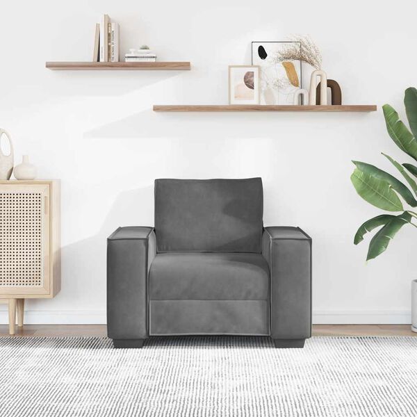 vidaXL Sofa Chair Dark Grey 60 cm Velvet