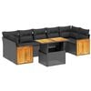 vidaXL 8 Piece Garden Sofa Set with Cushions Black Poly Rattan