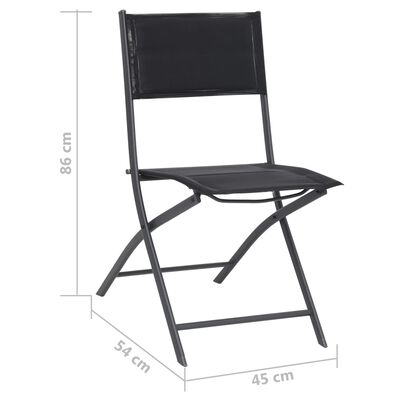 vidaXL Folding Outdoor Chairs 4 pcs Steel and Textilene