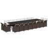 vidaXL 21 Piece Garden Dining Set with Cushions Brown Poly Rattan