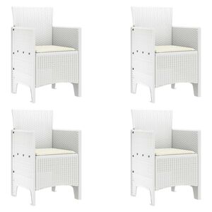 vidaXL Garden Chair 4 pcs White Polypropylene