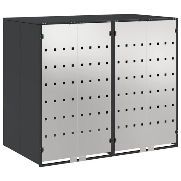 vidaXL Wheelie Bin Storage for 2 Bins Anthracite 136 x 77.5 x 115.5 cm