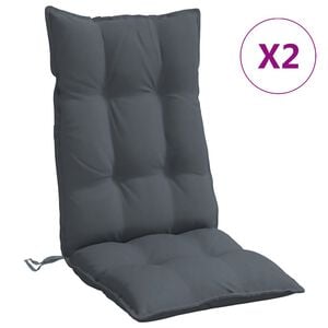 vidaXL Highback Chair Cushions 2 pcs Anthracite Oxford Fabric