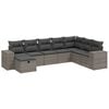 vidaXL 8 Piece Garden Sofa Set with Cushions Grey Poly Rattan