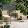 vidaXL 5 Piece Garden Bistro Set Poly Rattan and Tempered Glass Beige