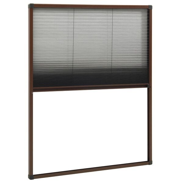vidaXL Plisse Insect Screen for Windows Aluminium Brown 80x100 cm