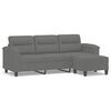 vidaXL 3-Seater Sofa with Footstool Dark Grey 180 cm Microfibre Fabric