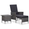 vidaXL 2 Piece Garden Lounge Set with Cushions Poly Rattan Grey