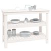 vidaXL Work Bench White 110.5x50x80 cm Solid Wood Pine