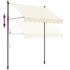 vidaXL Retractable Awning Cream 250x150 cm Fabric and Steel