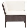 vidaXL 8 Piece Garden Lounge Set with Cushions Poly Rattan Brown
