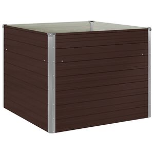 vidaXL Raised Garden Bed | Brown | Galvanised steel | Medium | Raised Garden Bed