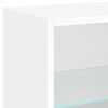 vidaXL Bedside Cabinet with LED Lights Wall-mounted White