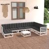 vidaXL 9 Piece Garden Lounge Set with Cushions Solid Pinewood