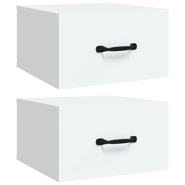 vidaXL Wall-mounted Bedside Cabinets 2 pcs White 35x35x20 cm