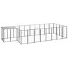 vidaXL Dog Kennel | Black and silver grey