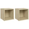 vidaXL 2 Piece TV Cabinet Set Sonoma Oak 37x35x37 cm Engineered Wood
