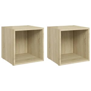 vidaXL 2 Piece TV Cabinet Set Sonoma Oak 37x35x37 cm Engineered Wood