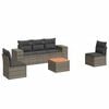 vidaXL 6 Piece Garden Sofa Set with Cushions Grey Poly Rattan