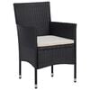 vidaXL 5 Piece Garden Dining Set Poly Rattan Black