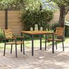 vidaXL Garden Dining Set 3 pcs Black Solid Acacia Wood