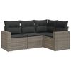 vidaXL 4 Piece Garden Sofa Set with Cushions Grey Poly Rattan