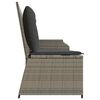 vidaXL Garden Bench with Cushion Grey Poly rattan