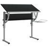 vidaXL Craft Desk Black&Grey 110x53x(58-87) cm Engineered Wood&Steel