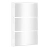 vidaXL Shoe Cabinet with Mirror 3-Layer High Gloss White 63x17x102.5 cm