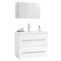 vidaXL 3 Piece Bathroom Furniture Set High Gloss White