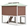 vidaXL Animal Rabbit Cage Double Floor Brown Wood