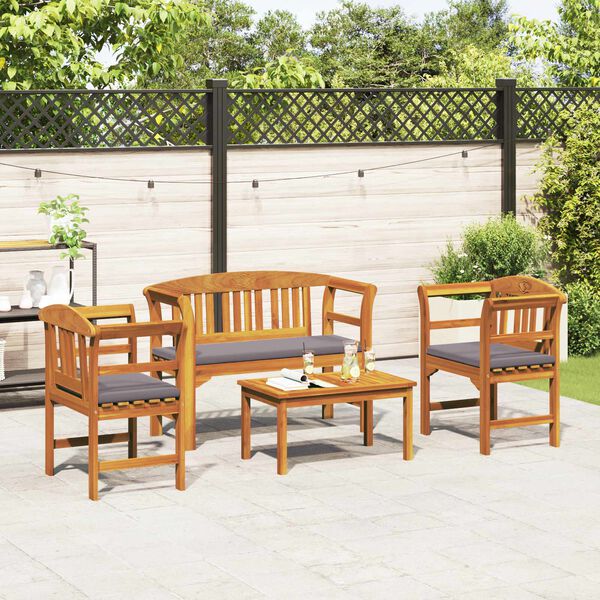 vidaXL Garden Rose Lounge Set 4 pcs Natural Solid Acacia Wood