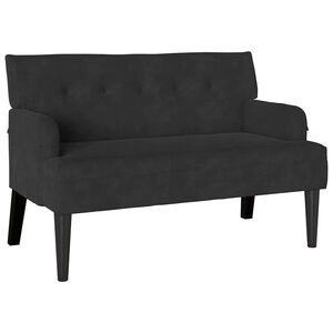 vidaXL Chesterfield Bench Black 112 x 65.5 x 75 cm Velvet