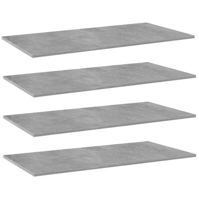 vidaXL Bookshelf Boards 4 pcs Concrete Grey 80x30x1.5 cm Engineered Wood