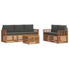 vidaXL Outdoor Sofa Set 6 pcs Natural and Anthracite Solid Acacia Wood
