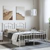 vidaXL Metal Bed Frame without Mattress with Footboard White 150x200cm