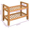 vidaXL Shoe Rack with 2 Shelves 50x27x40 cm Solid Oak Wood