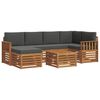 vidaXL Sectional Sofa Set with Cushion 7 pcs Natural and Anthracite