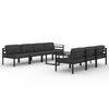 vidaXL 8 Piece Garden Lounge Set with Cushions Aluminium Anthracite