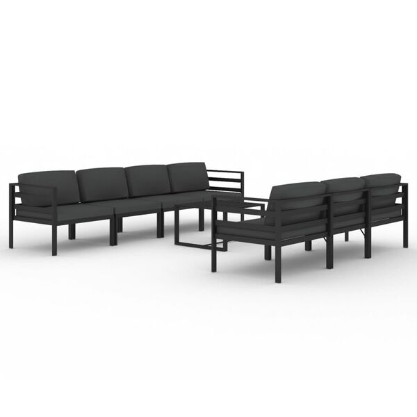 vidaXL 8 Piece Garden Lounge Set with Cushions Aluminium Anthracite