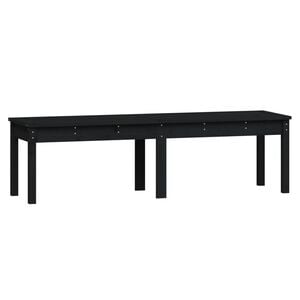 vidaXL 2-Seater Garden Bench Black 159.5x44x45 cm Solid Wood Pine