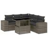 vidaXL 6 Piece Garden Sofa Set with Cushions Grey Poly Rattan